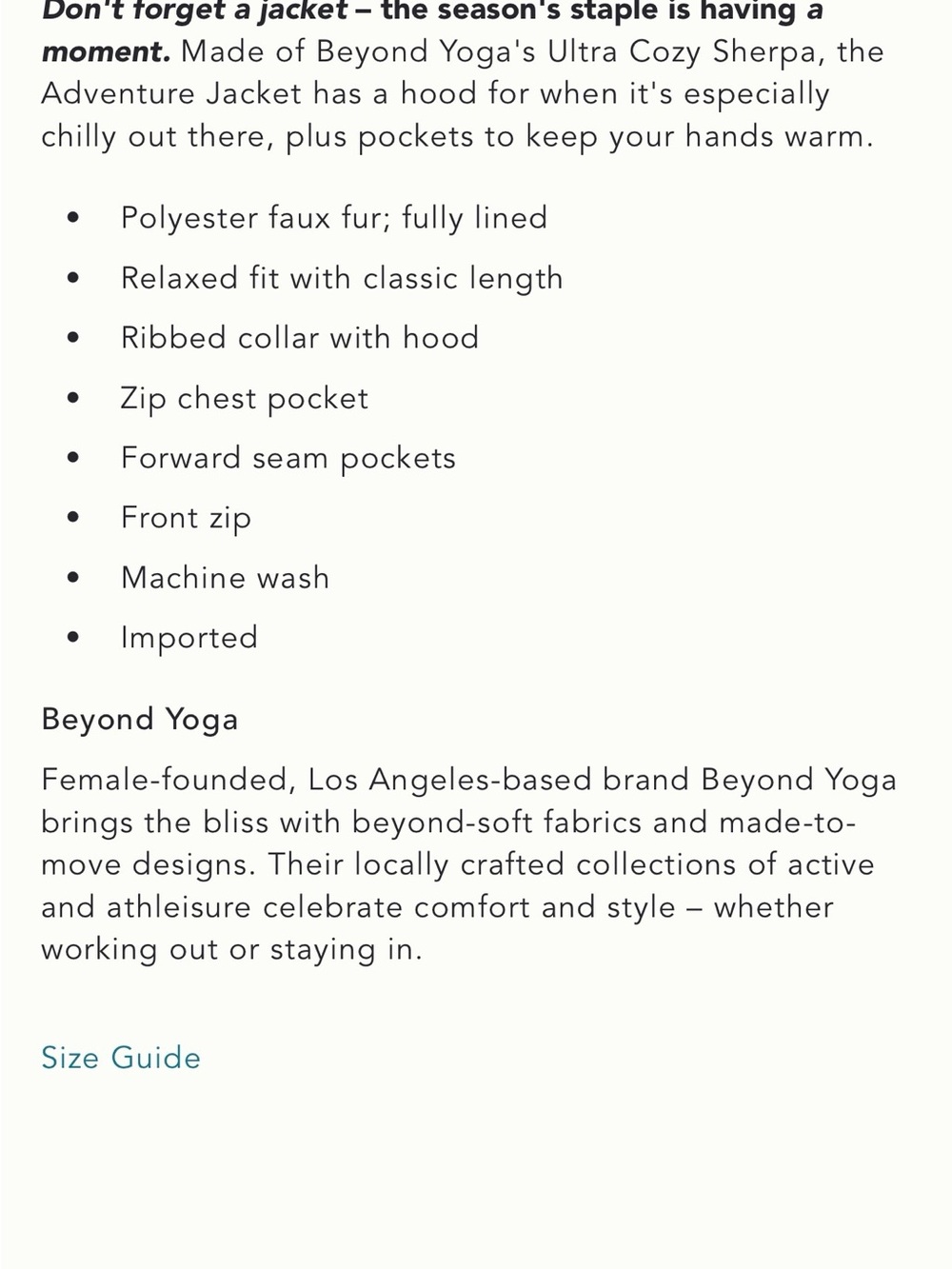 Beyond Yoga Chocolate Brown Sherpa Zip Hoodie - Picture 7 of 7